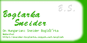 boglarka sneider business card